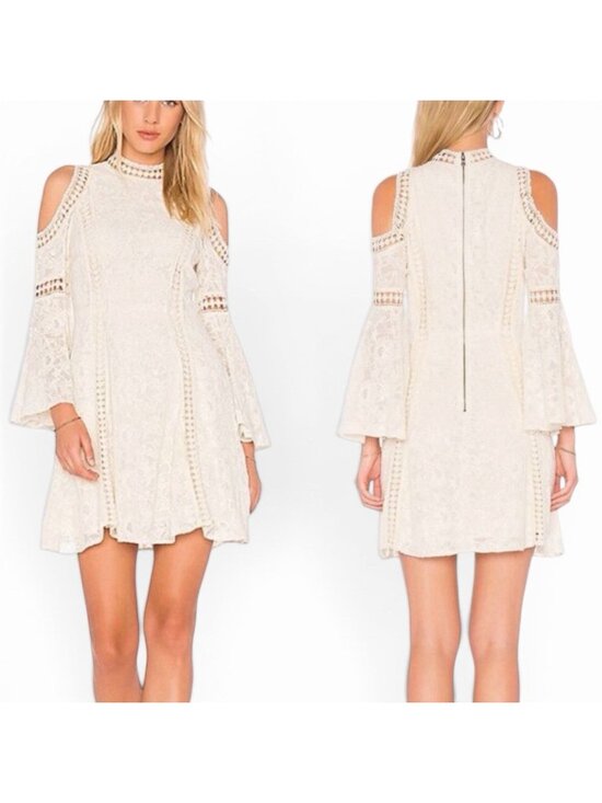 Alice + Olivia Dresses & Skirts - Alice + Olivia Enya Dress Size 6 Cream Ivory Macrame Embroidered Lace Cut Out